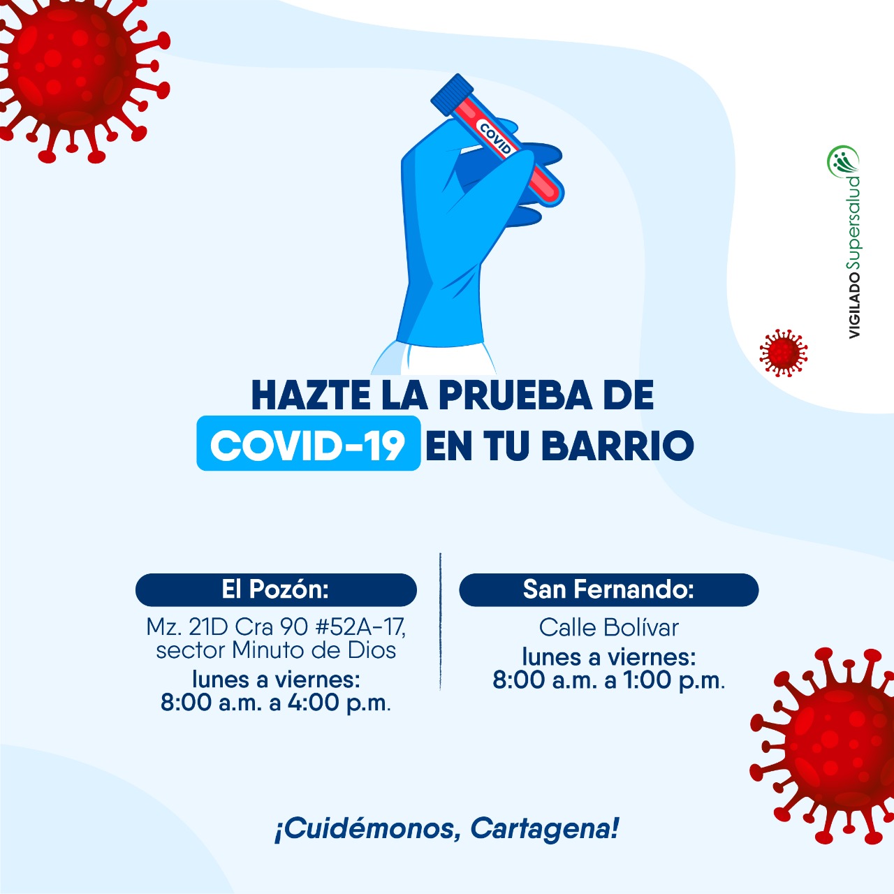 La  toma de muestras COVID-19 por parte de MUTUAL SER EPS* continúan