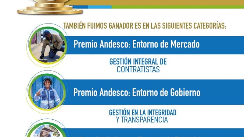 Gran premio de Andesco a la sostenibilidad recibió Aguas de Cartagena.