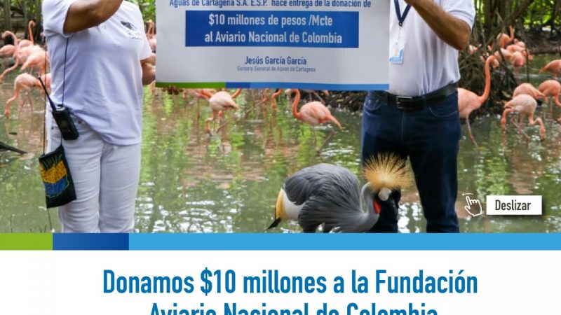 Acuacar apoya con donación a la Fundación Aviario de Colombia.