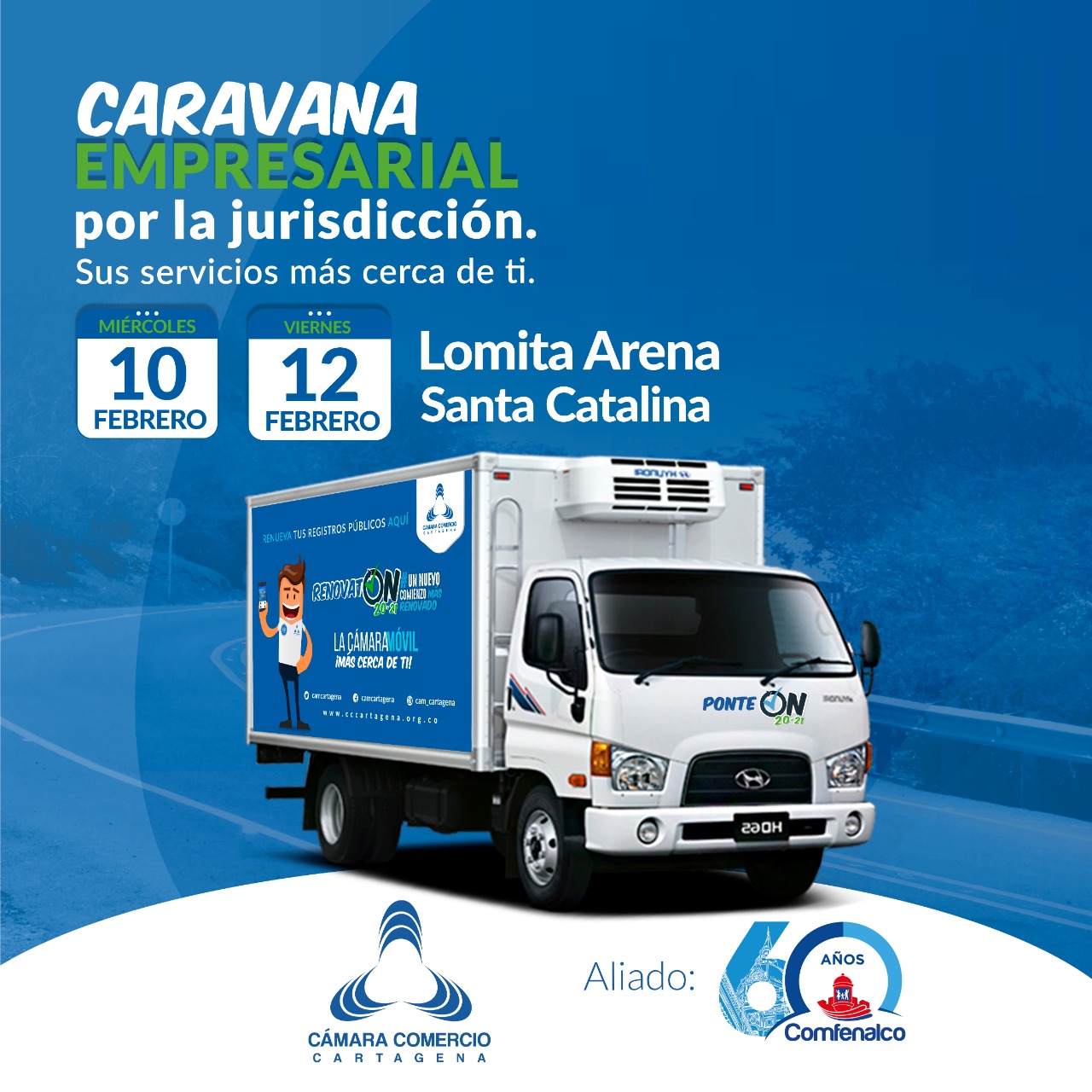 Se inicia en firme actividad de la cámara móvil, oficina rodante de la cámara de comercio de cartagena.