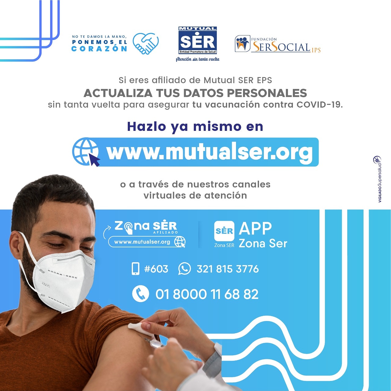 En desarrollo del plan nacional de vacunación MutualSer agiliza la actualización de datos de sus afiliados