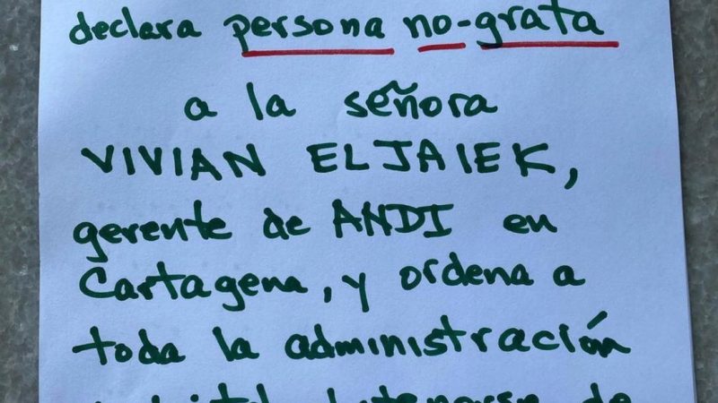 Asociación Nacional de Industriales Andi en Cartagena, analiza mensaje del Alcalde Dau, donde declara persona no grata a la gerente regional.