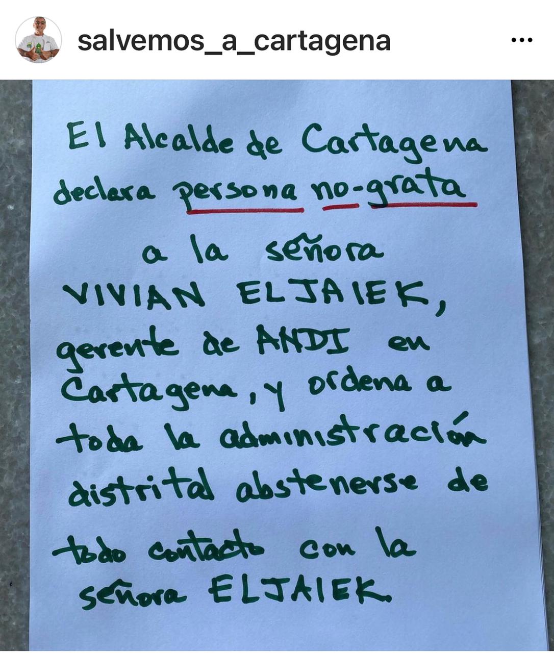 Asociación Nacional de Industriales Andi en Cartagena, analiza mensaje del Alcalde Dau, donde declara persona no grata a la gerente regional.