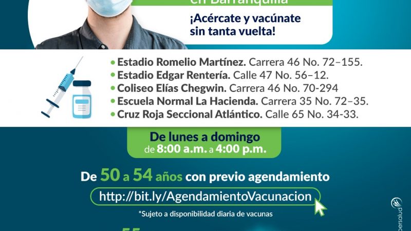 Mutualser habilita nuevos puntos de vacunación contra el Covid, en la capital del atlantico.