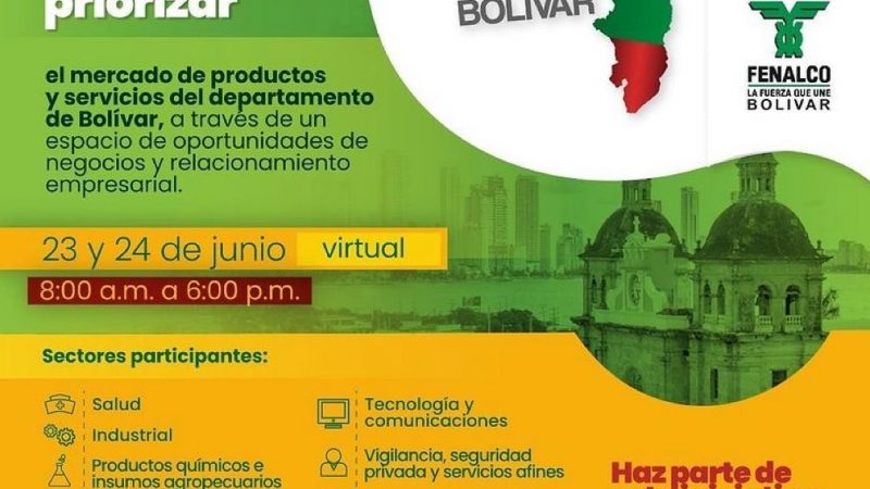 Bolívar compra Bolívar 2021″ rueda de negocios promovida por la CCC y Fenalco Bolivar para fortalecer el mercado productor del departamento.