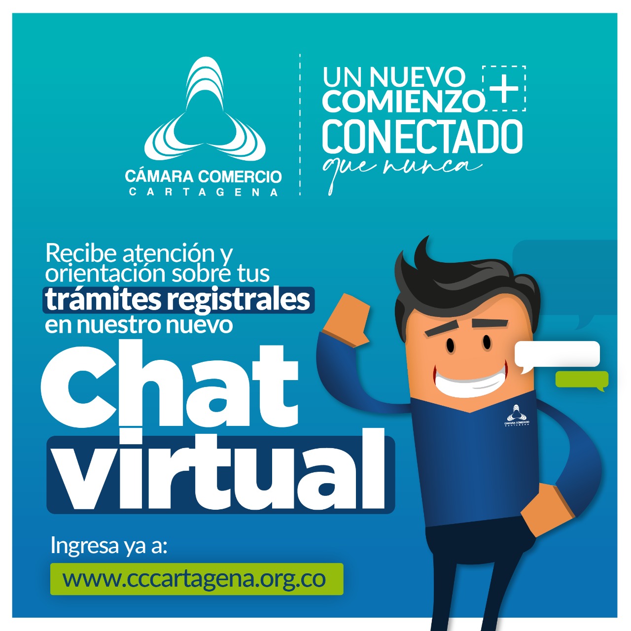 En línea con CCC para que comerciantes, empresarios y demás usuarios permanezcan unidos a través de la plataformas “Un nuevo Comienzo Más Conectado”.