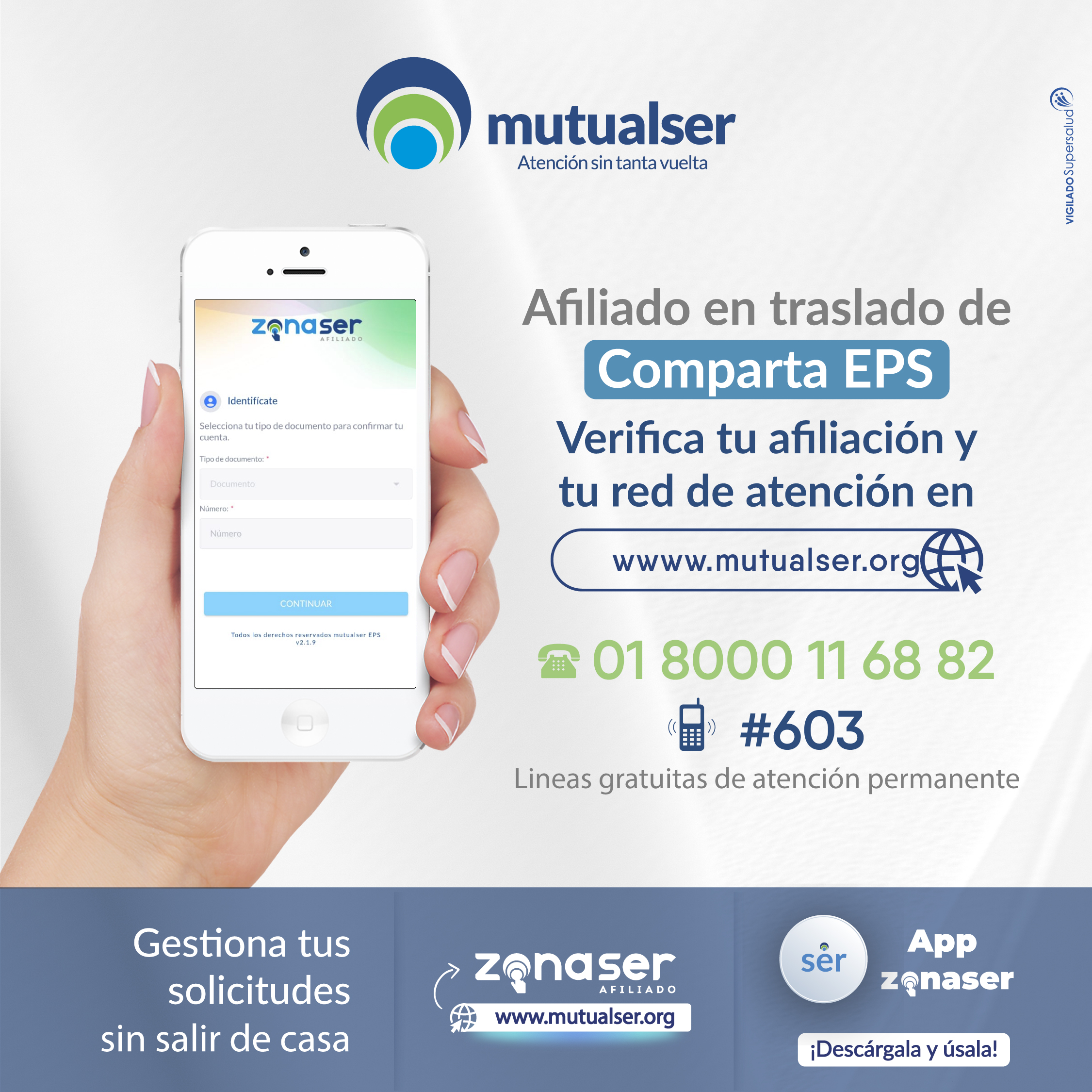 A partir de hoy 10 de agosto más de 120 mil usuarios de EPS comparta en liquidación, comienzan a recibir atención de MutualSer.