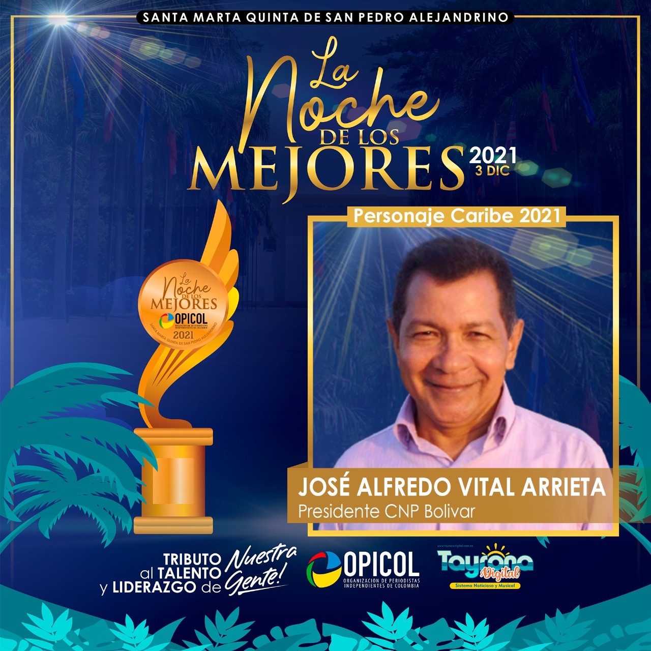 Hoy la noche de los mejores en Santa Marta, reconocimiento de periodistas independientementes, a los profesionales sobresalientes de la Costa.