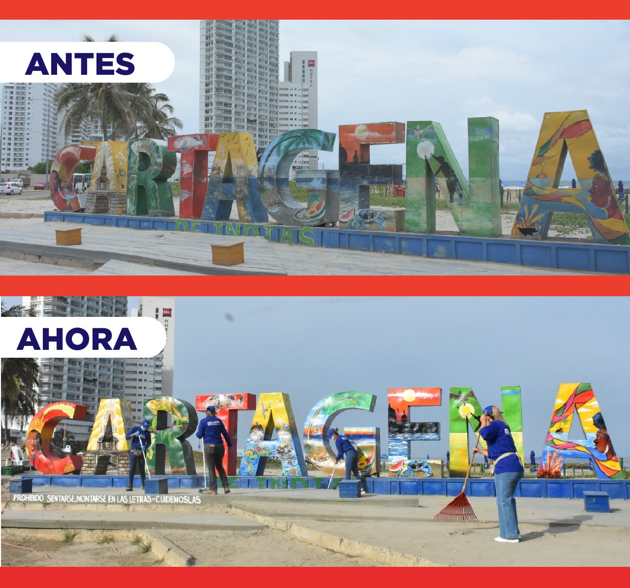 Las letras de Cartagena, ubicadas en el sector de Marbella, escenario perfecto para que ANDI y TRASO lideren voluntariado.