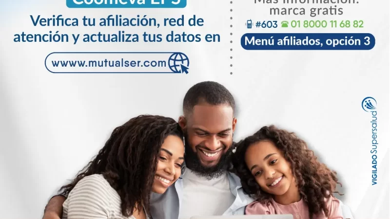Crece Mutualser, recibió 23 mil usuarios de Coomeva, los nuevos afiliados comenzaron a disfrutar los servicios de salud.