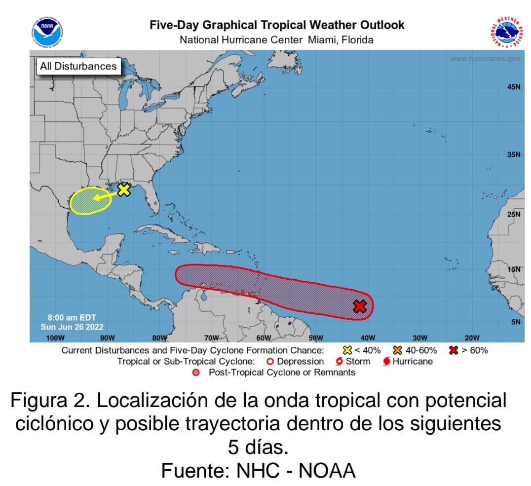 DIMAR CIOH monitorean posible onda tropical alejada del territorio nacional, pero que podría hacer tránsito en el mar Caribe.