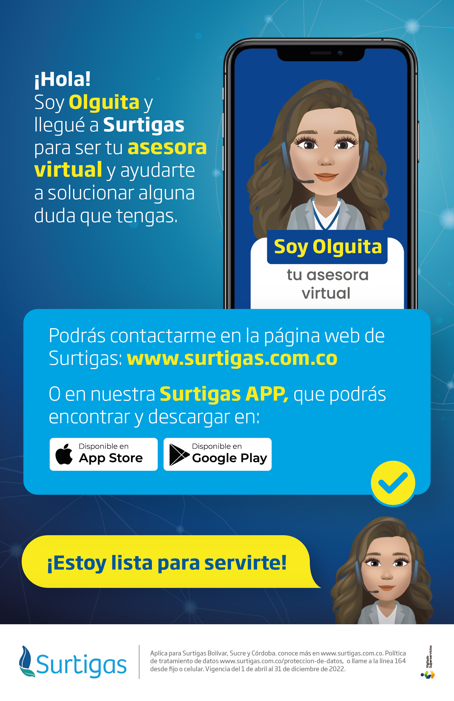 Además de los canales virtuales, Surtigas continúa implementando soluciones innovadoras para brindar un buen servicio a sus usuarios a través del agendamiento de citas.