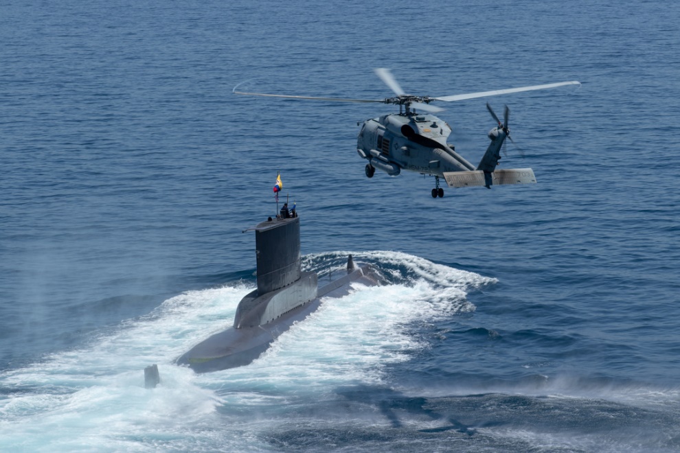 Vicealmirante Juan Ricardo Rozo Obregón, comandante de la Fuerza Naval del Caribe, exaltó la excelente participación en la operación Desi, del submarino ARC Tayrona de la armada de Colombia.