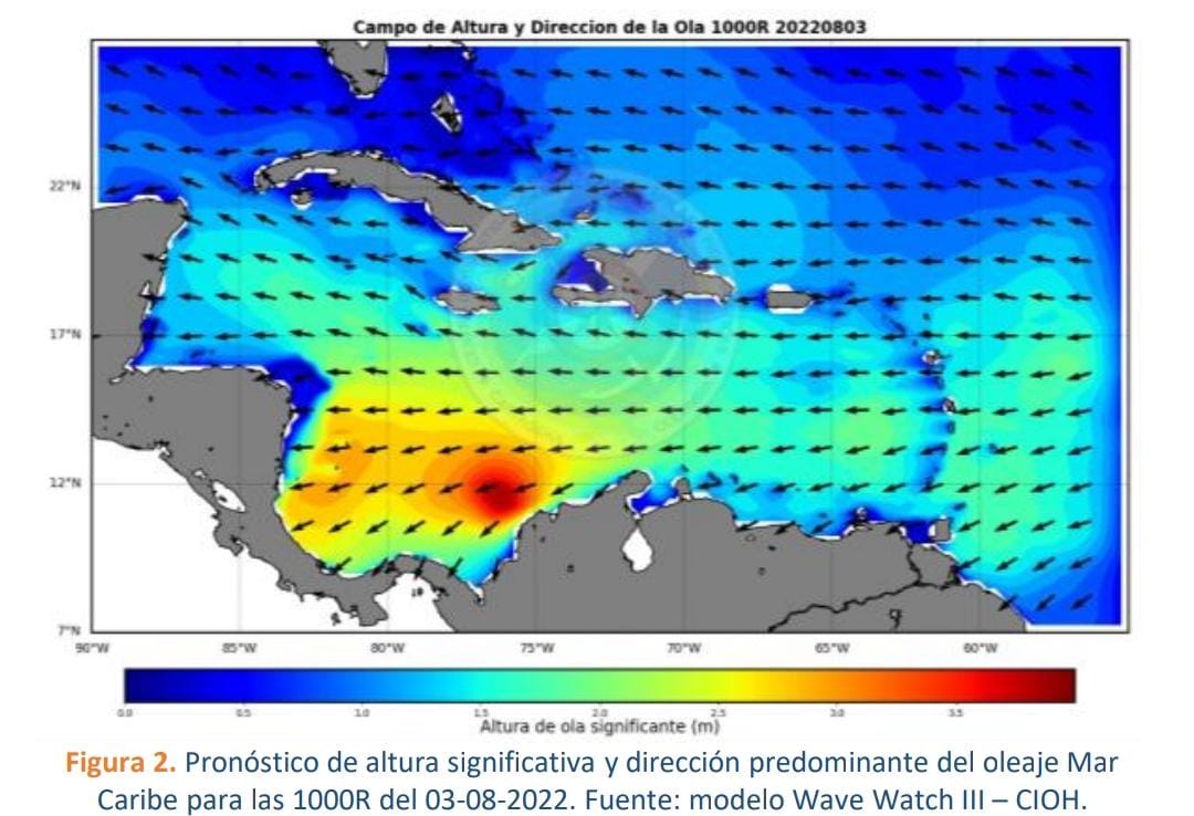 Fuertes vientos alisios y onda tropical en la cuenca colombiana afecta condiciones climáticas en la costa.