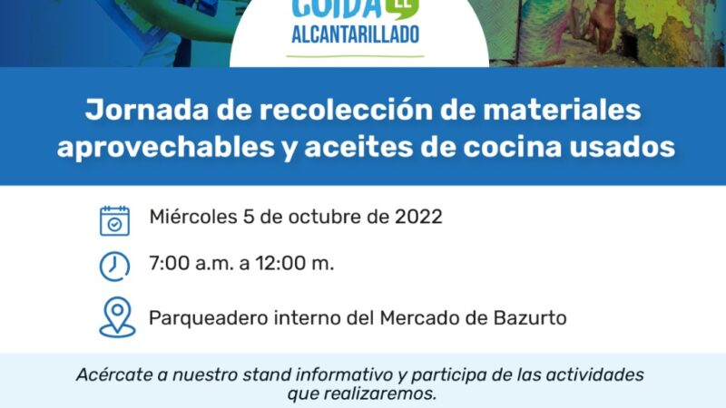 Aguas de Cartagena entró al “corazón” del Mercado de Bazurto para realizar Jornada de recolección de materiales aprovechables y aceites usados.