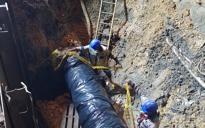 ACUACAR finalizó los trabajos del tanque colinas, el tramo afectado fue reparado satisfactoriamente.