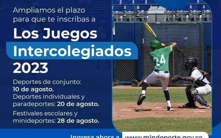 Ampliado plazo de inscripciones para los juegos intercolegiados de 2023
