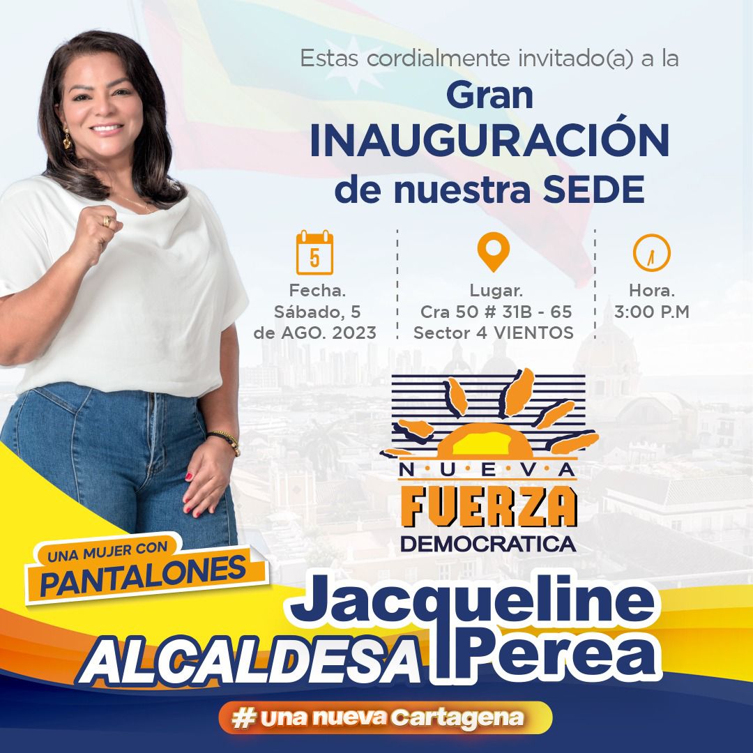 Jacqueline Perea inaugura su sede este sábado 5 de agosto.