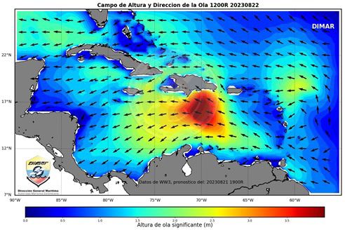 Alerta Dimar, Actualización del Monitoreo de la Tormenta Tropical Franklin.