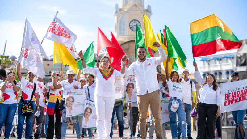 Unión entre Mery Luz Londoño, candidata a la gobernación de Bolívar, y Javier Julio Bejarano, candidato a la Alcaldía de Cartagena de Indias.