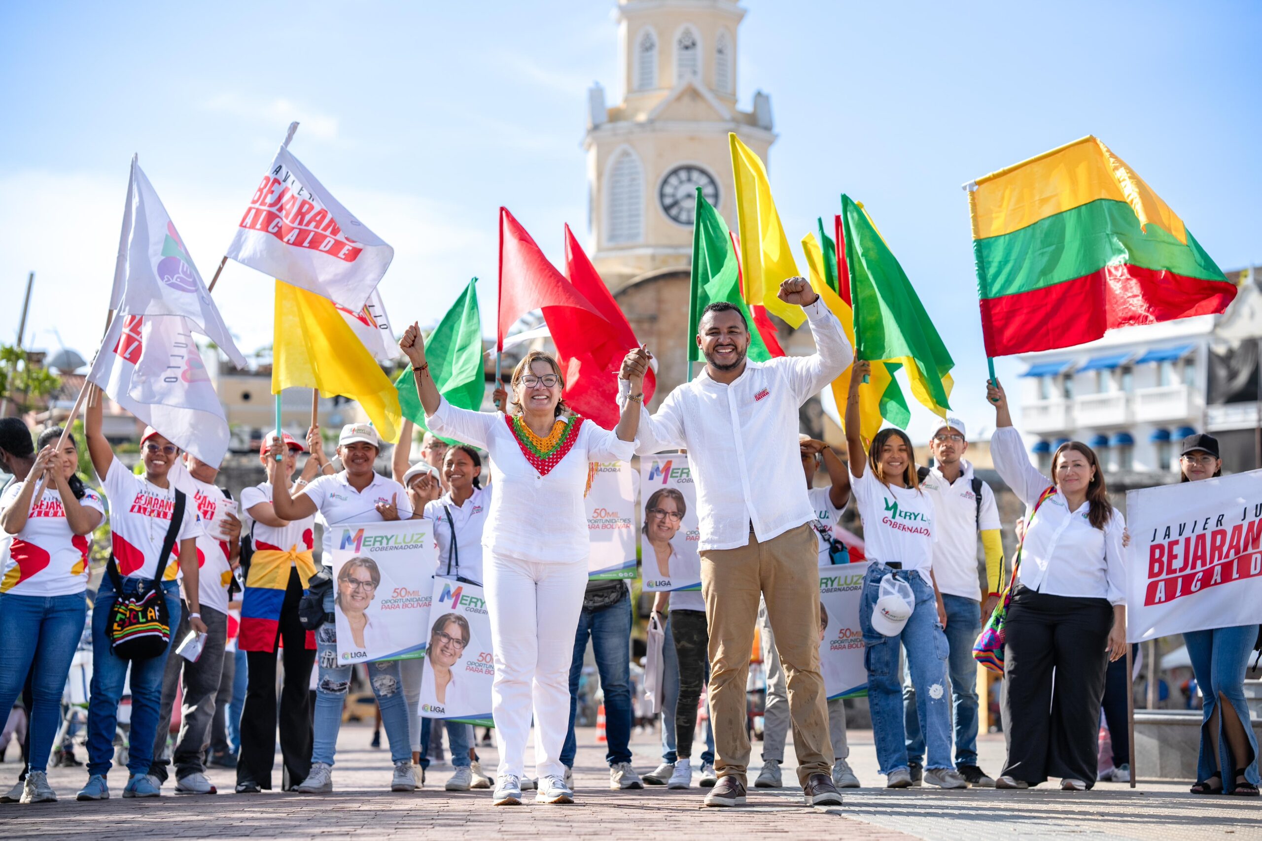 Unión entre Mery Luz Londoño, candidata a la gobernación de Bolívar, y Javier Julio Bejarano, candidato a la Alcaldía de Cartagena de Indias.