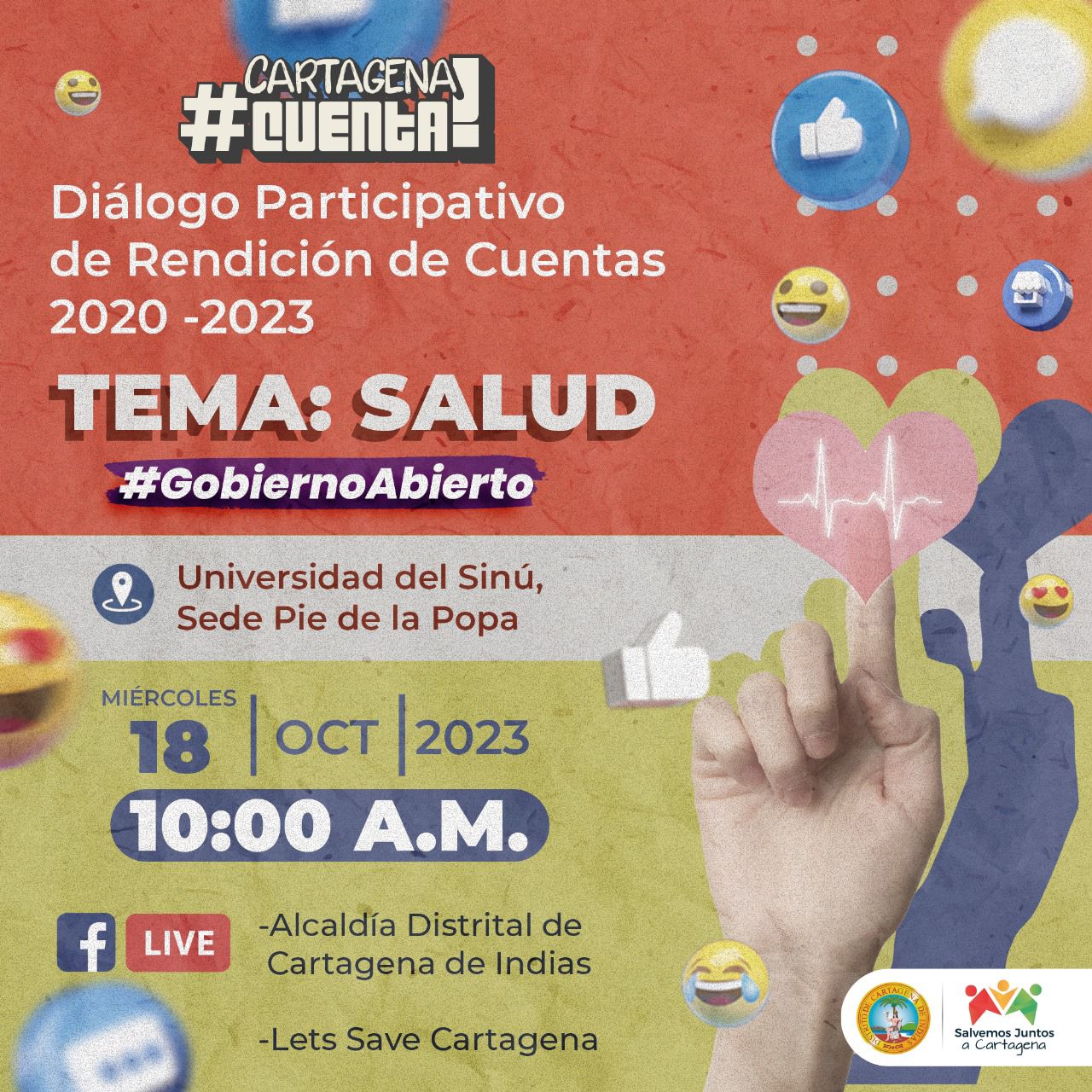 Este miércoles 18 de octubre, se iniciarán los Diálogos participativos, en los que se abordarán temas como salud, mitigación de la pobreza extrema, ambiente, control urbano y deporte en las cuentas claras del Distrito.Previo a la rendición de cuentas