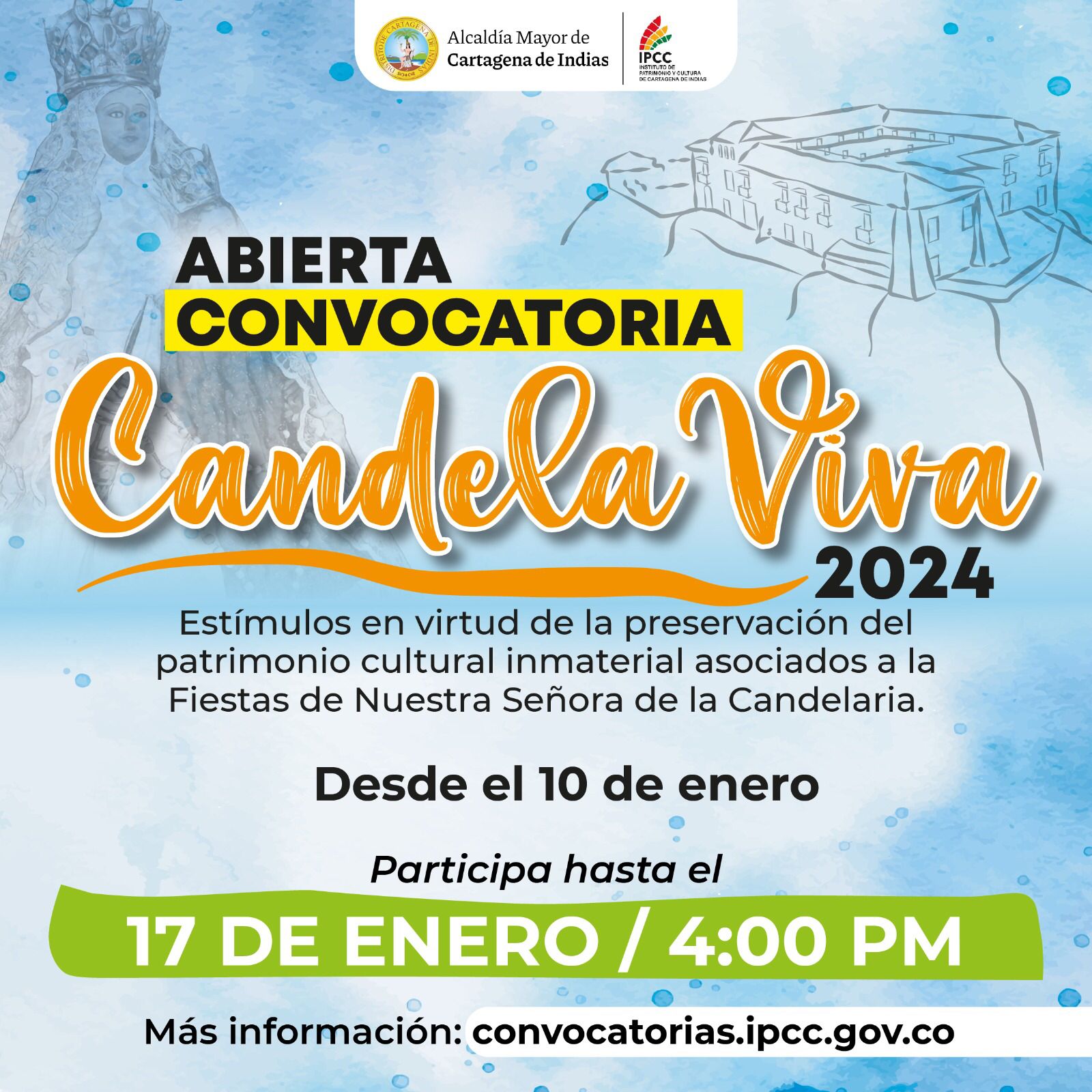 IPCC abrió convocatoria para actores festivos en el marco de las Fiestas de La Candelaria.