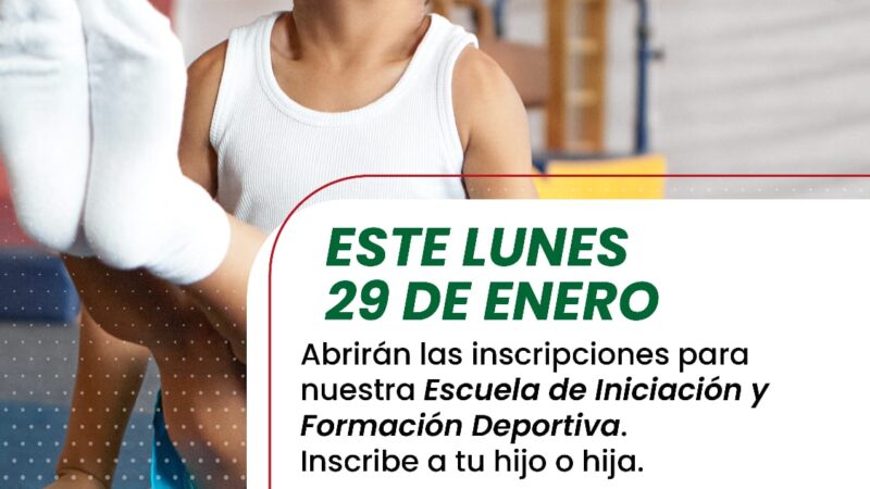 La Escuela de Iniciación y Formación Deportiva IDER abre inscripciones a partir del 29 de enero.
