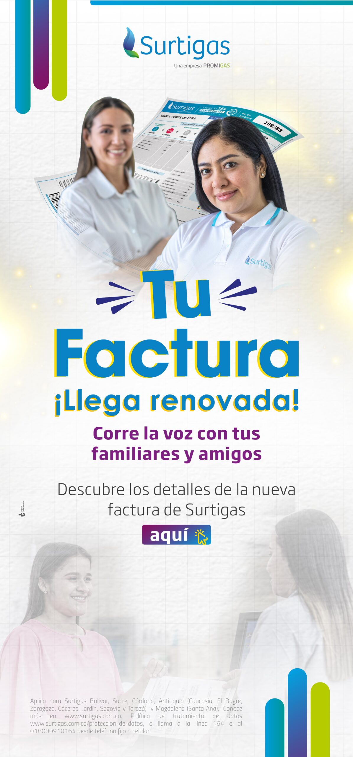 Surtigas cambia el diseño de su factura, haciéndola más practica y sencilla.