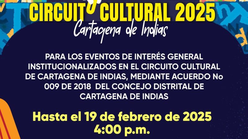 Circuito cultura 2025 anuncia el IPCC, inscripciones abiertas hasta el 19 de febrero.