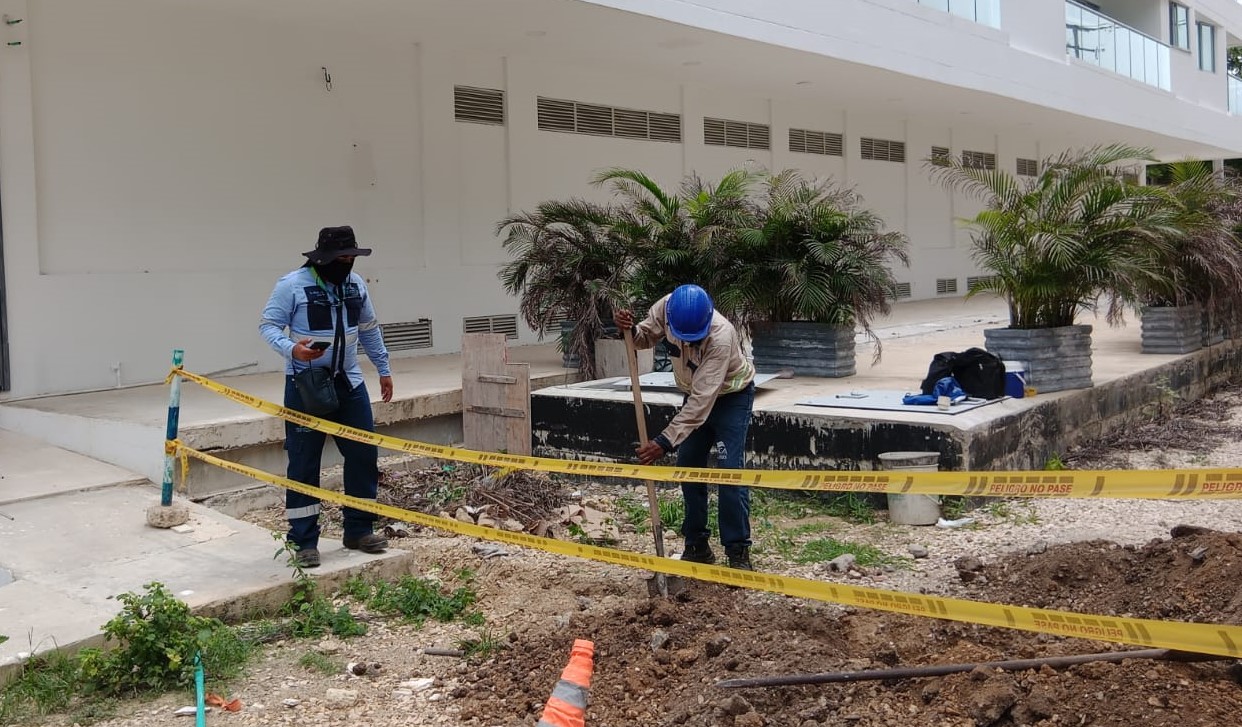 Conexión irregular en ‘Cielo Mar’, al norte de la ciudad, detectó Aguas de Cartagena.