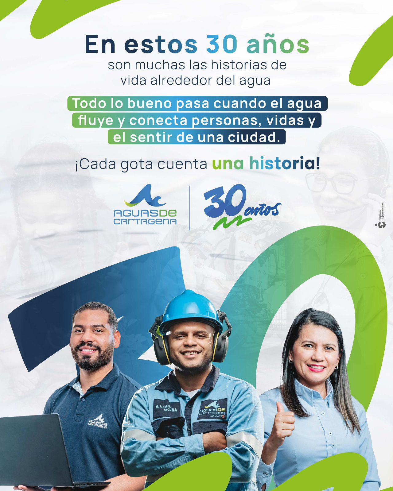 Aguas de Cartagena celebra su 30 aniversario con inversión histórica de 100 mil millones de pesos, para 2025-2026
