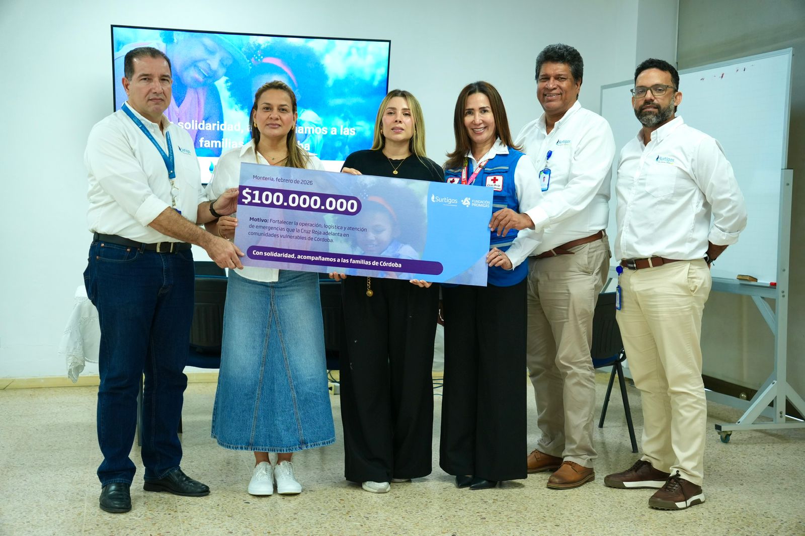 $100 millones para atención humanitaria en Córdoba, destinan Fundación Promigas y Surtigas.