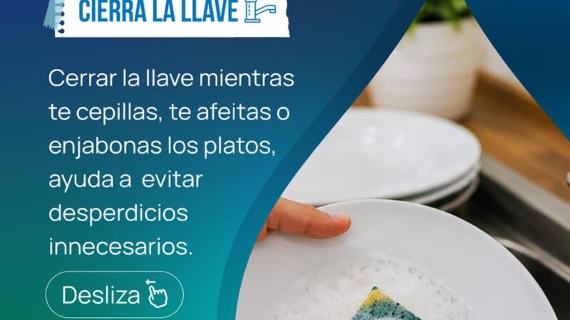 Durante el ajuste temporal en la distribución, Aguas de Cartagena, promueve el uso responsable del agua.