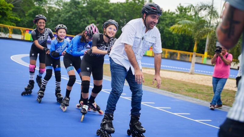 Yamil Arana devuelve la esperanza al deporte montemariano con la entrega de la renovada pista de patinaje de El Carmen de Bolívar