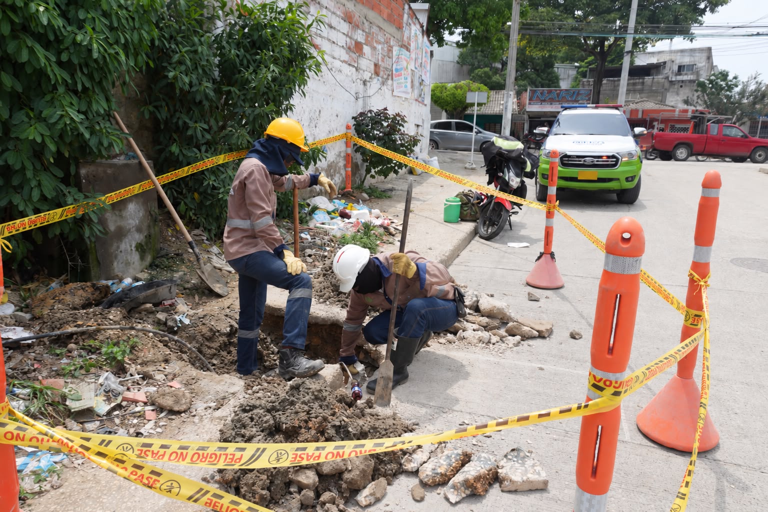 En operativos desplegados por Aguas de Cartagena, se detectó conexión ilegal en el barrio Olaya Herrera.