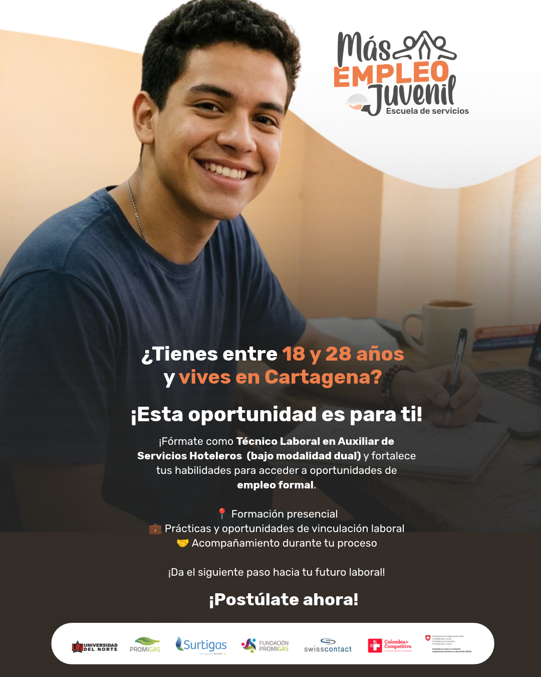 Surtigas y su Fundación Promigas abren oportunidades para la formación y el empleo Juvenil en cartagena.