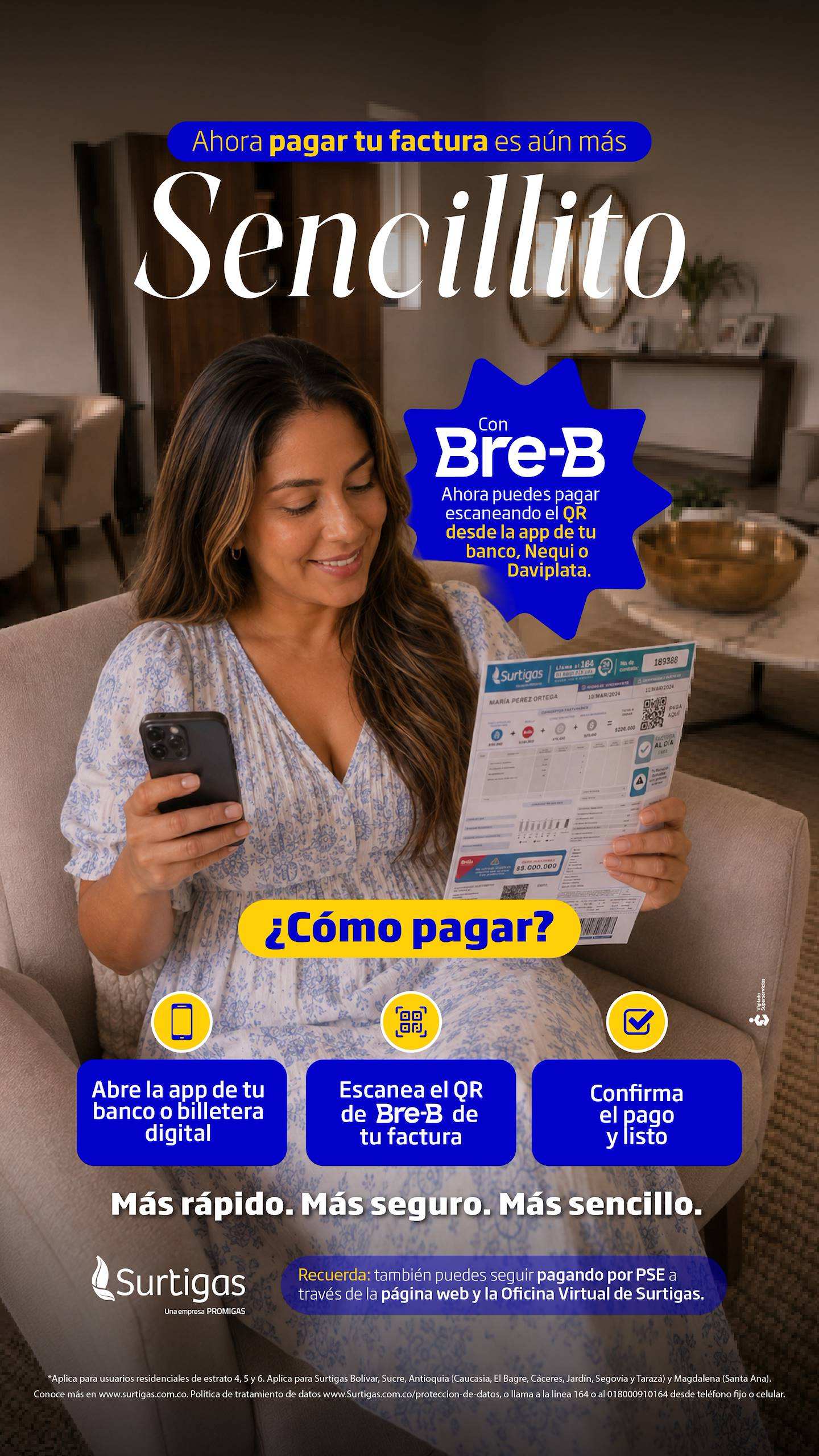 Usuarios de Surtigas ya pueden pagar su factura a través de Bre-B.